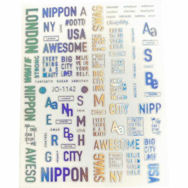 Stickers - Écritures majuscules holographiques